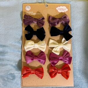 🎀 Capelli New York – 10-Piece Velvet Bow Clip Set – NEW!